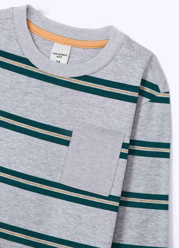 Hering - Camiseta Infantil Menino Comfort em Tecido Fio Tinto Cinza 6