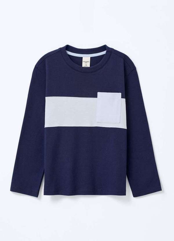 Hering - Camiseta Infantil Menino Comfort Recorte Frontal Azul 2