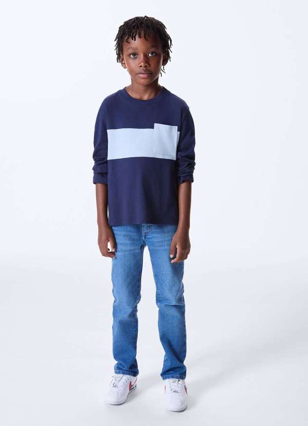 Hering - Camiseta Infantil Menino Comfort Recorte Frontal Azul 3