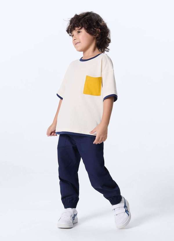 Hering - Camiseta Infantil Menino Decote Redondo Bege 3