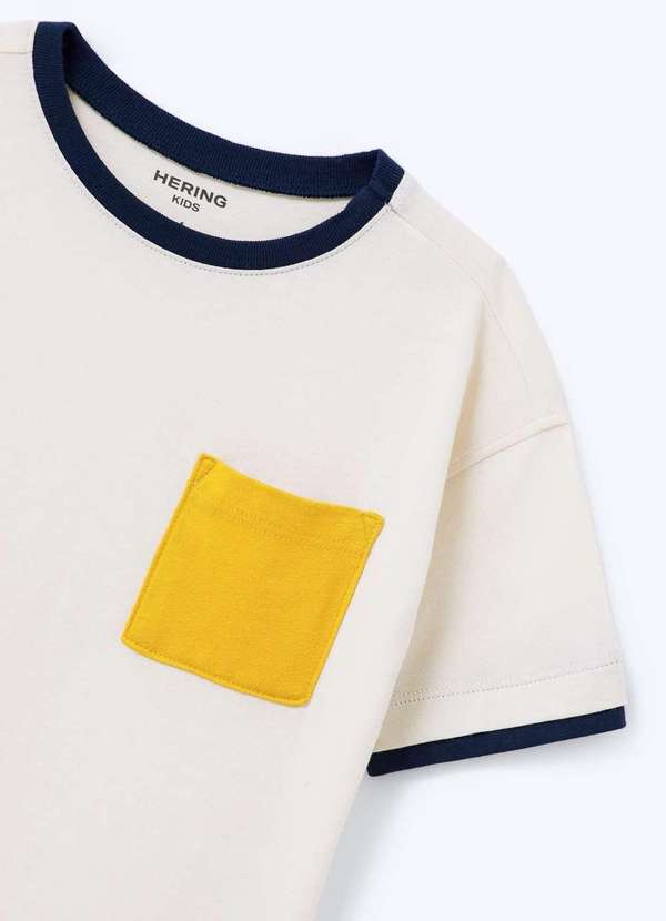 Hering - Camiseta Infantil Menino Decote Redondo Bege 5