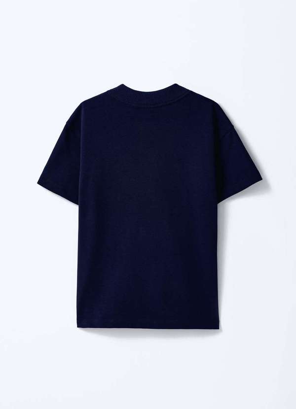 Hering - Camiseta Infantil Menino Oversized Bordada Azul 4