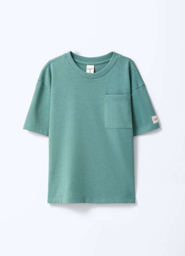 Hering - Camiseta Infantil Menino Oversized com Bolso Verde 2