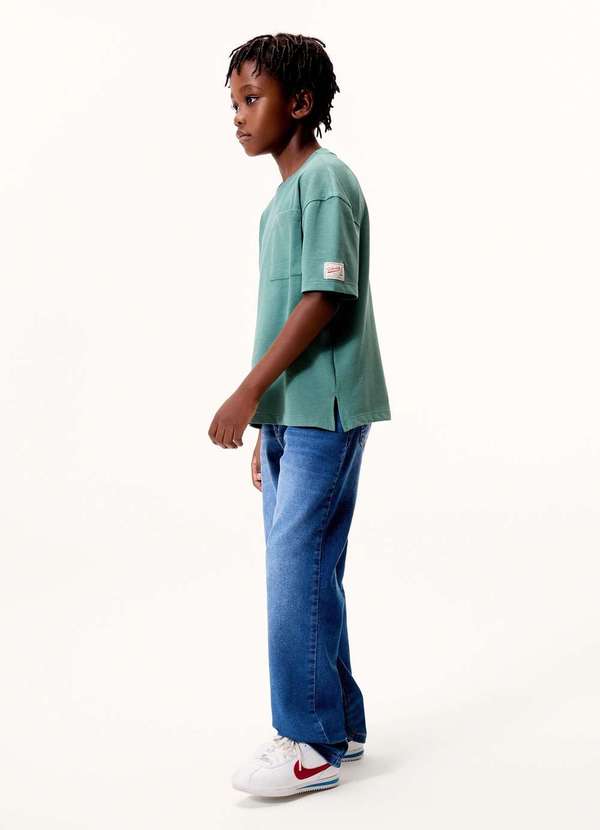 Hering - Camiseta Infantil Menino Oversized com Bolso Verde 3