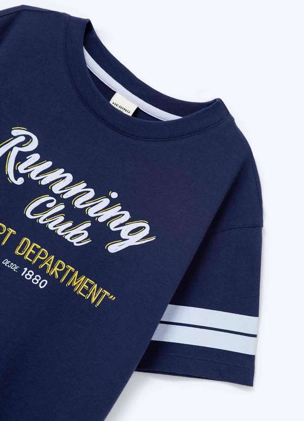 Hering - Camiseta Infantil Menino Oversized Estampada Azul 6