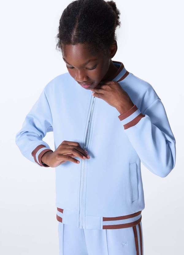 Hering - Jaqueta Infantil Bomber com Detalhes em Retilinea Azul