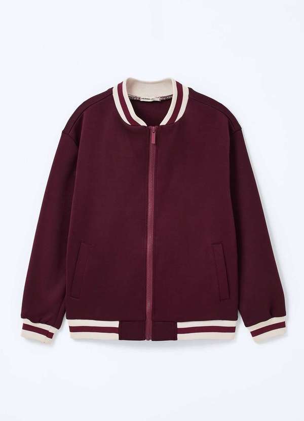 Hering - Jaqueta Infantil Bomber com Detalhes em Retilinea Vermelho 3