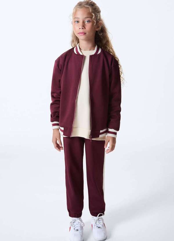 Hering - Jaqueta Infantil Bomber com Detalhes em Retilinea Vermelho 4