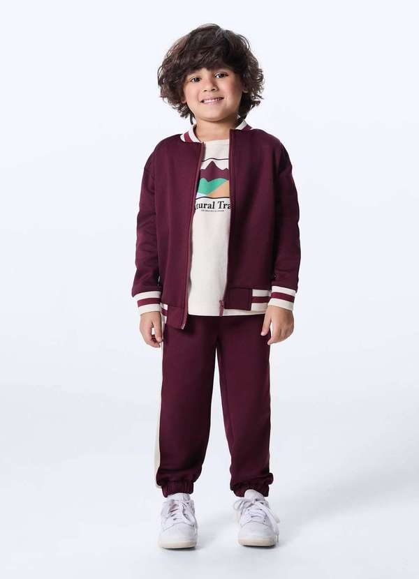 Hering - Jaqueta Infantil Bomber com Detalhes em Retilinea Vermelho 5