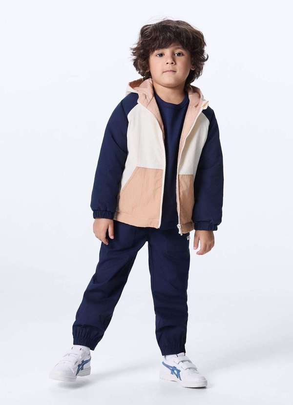 Hering - Jaqueta Infantil Menino em Nylon com Capuz Branco