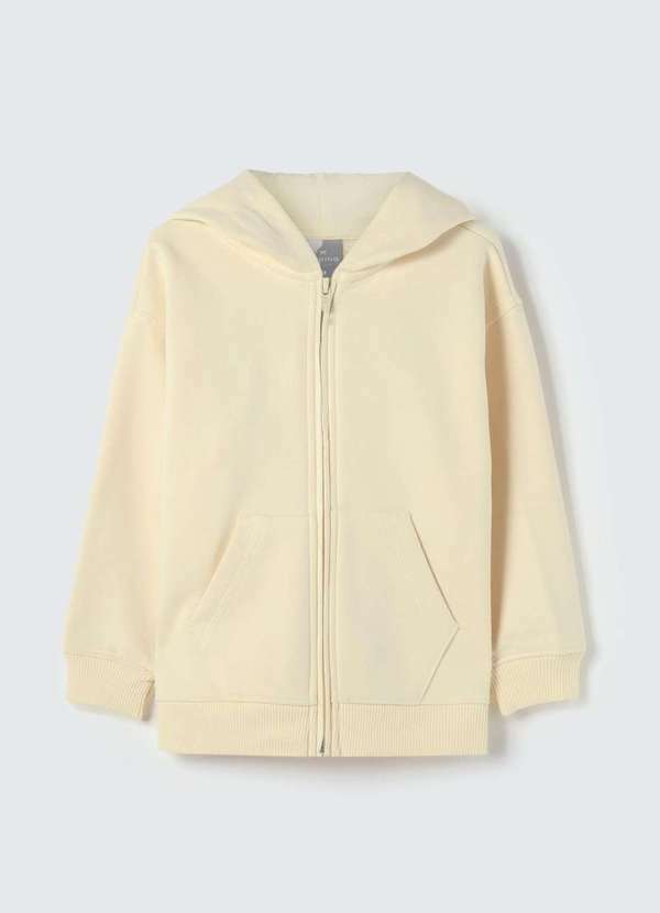 Hering - Casaco Basico de Moletom Infantil Unissex Toddler com Capuz Amarelo