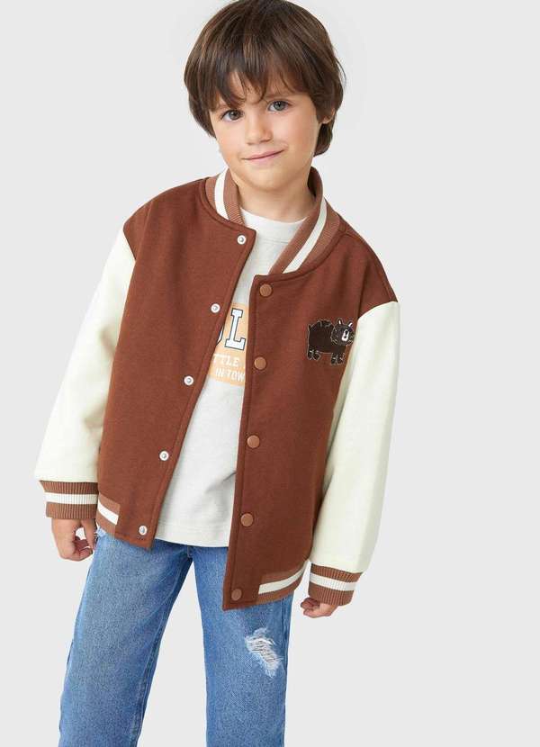 Hering - Jaqueta Bomber Infantil Menino Toddler College Marrom