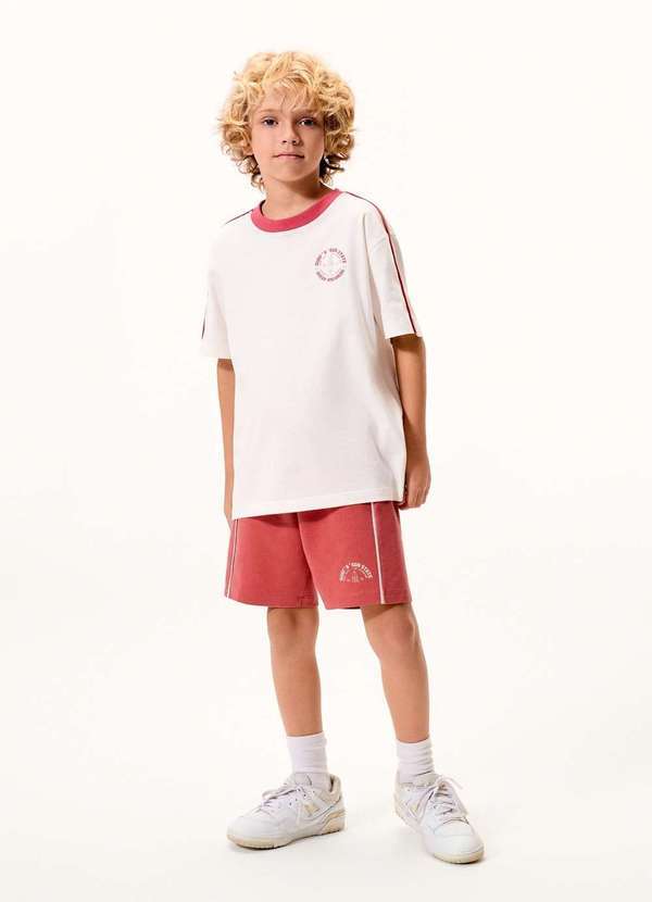 Hering - Conjunto Infantil Menino Estampado Oversized Branco