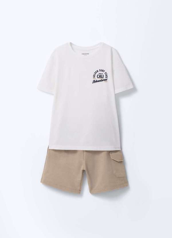 Hering - Conjunto Infantil Menino Estampado Branco