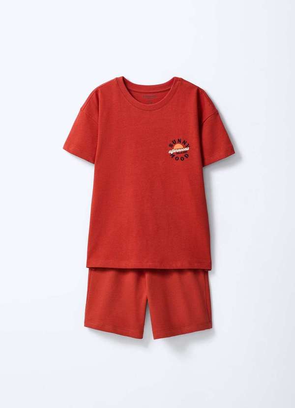 Hering - Conjunto Infantil Menino Estampado Vermelho