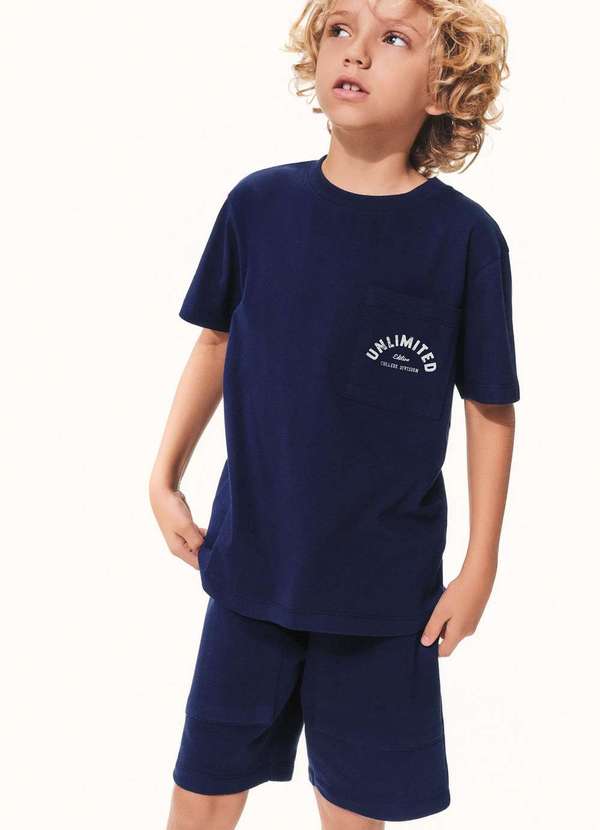 Hering - Conjunto Infantil Menino Moletom Estampado Azul