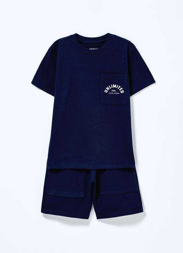 Hering - Conjunto Infantil Menino Moletom Estampado Azul 2
