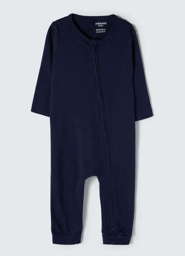 Hering - Macacao Bebe Unissex Longo com Ziper Azul 6