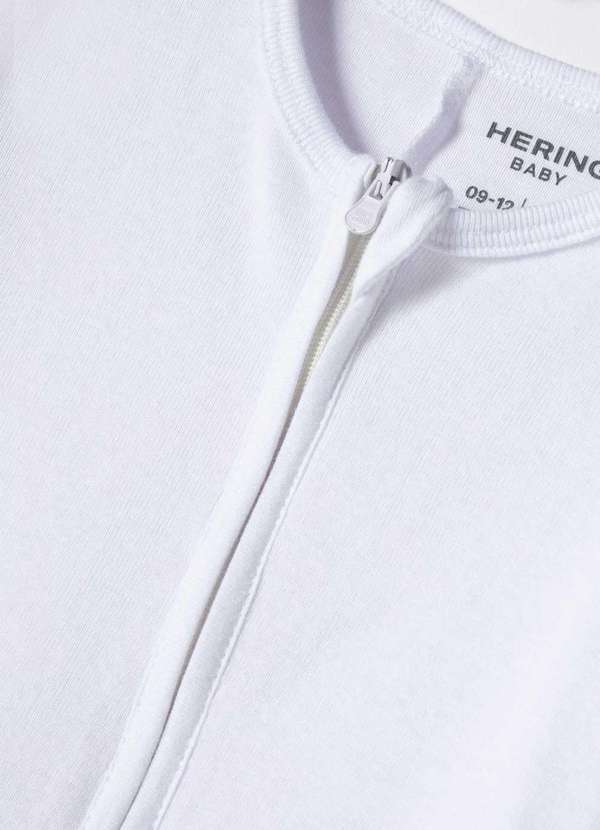 Hering - Macacao Bebe Unissex Longo com Ziper Branco 2