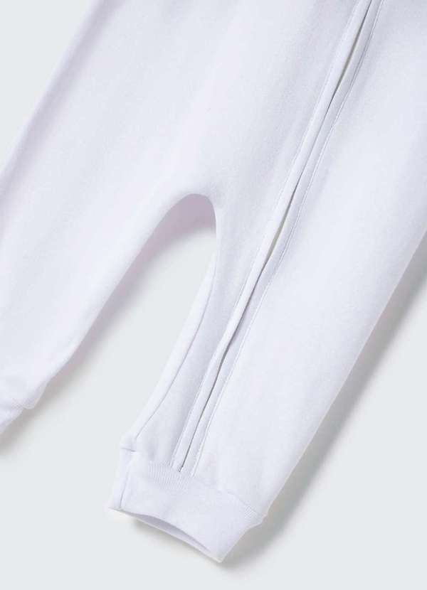 Hering - Macacao Bebe Unissex Longo com Ziper Branco 3