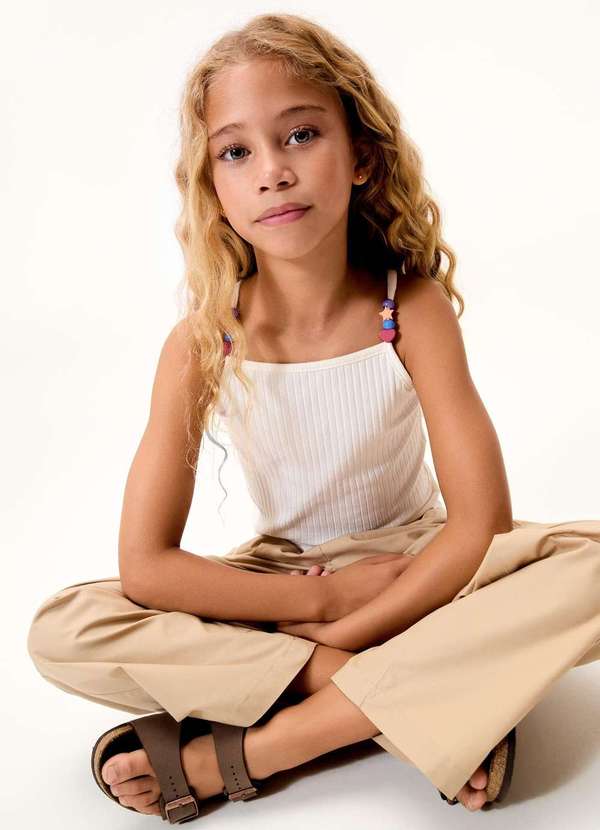 Hering - Regata Infantil Menina Alcas com Micangas Branco