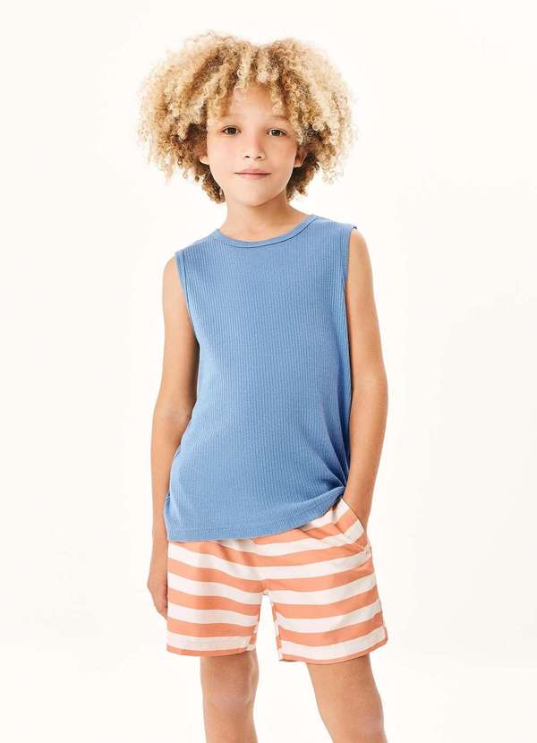 Hering - Regata Infantil Menino Basica Canelada Azul