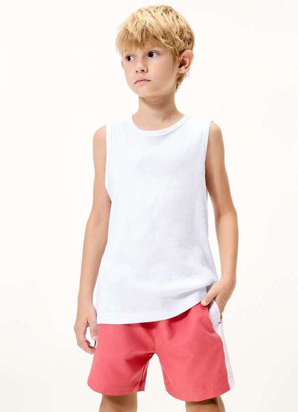 Hering - Regata Infantil Menino Basica Canelada Branco