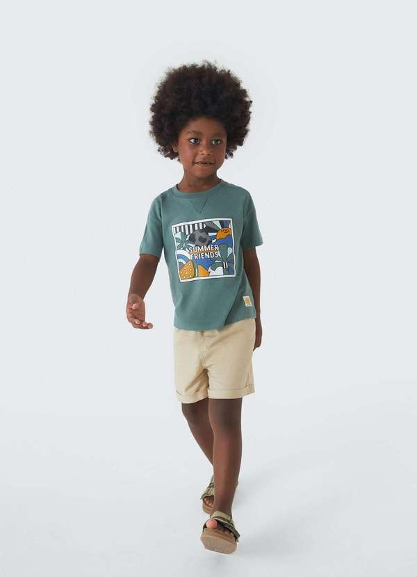 Hering - Shorts Infantil Menino Toddler com Linho Bege 4