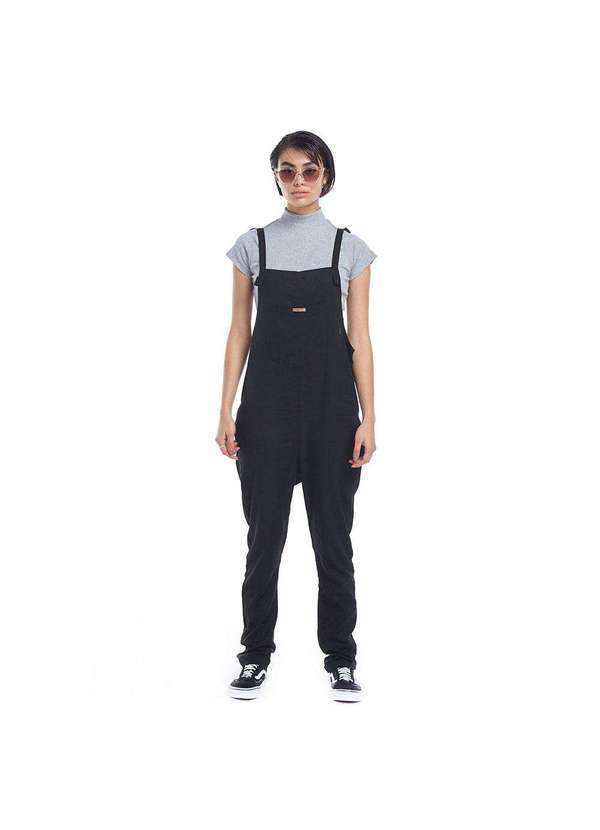 Brohood - Jardineira Feminina em Linho Brohood Preto Preto