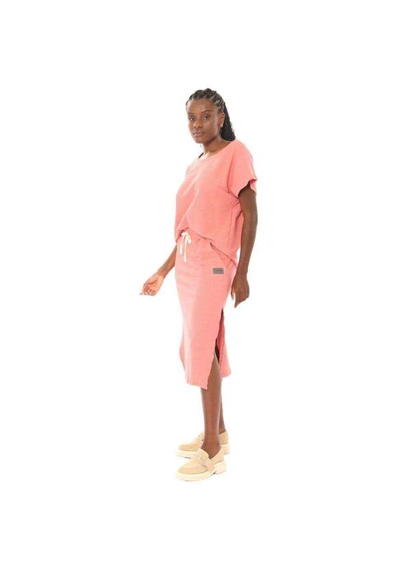 Brohood - Saia Midi Brohood Moletom com Textura Coral Rosa 2