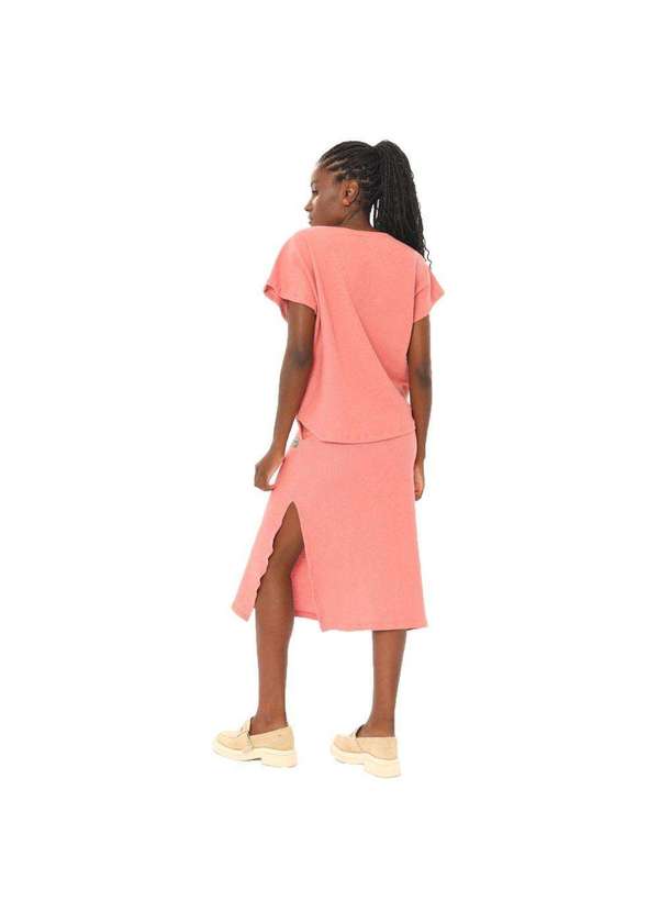 Brohood - Saia Midi Brohood Moletom com Textura Coral Rosa 5