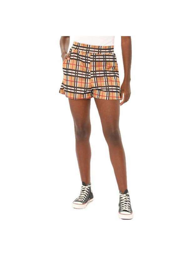 Brohood - Bermuda Feminina Jacquard Brohood Xadrez Amarelo Amarelo