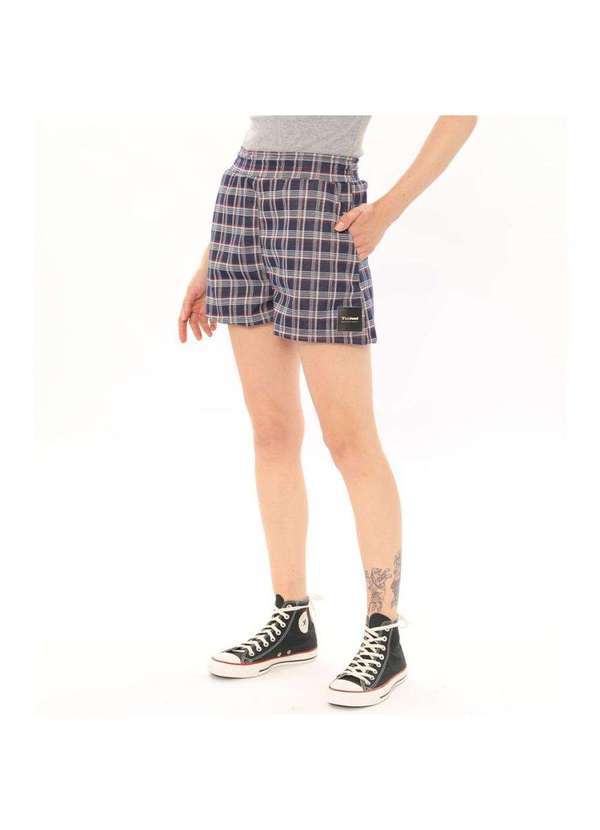 Brohood - Bermuda Feminina Jacquard Brohood Xadrez Azul Azul