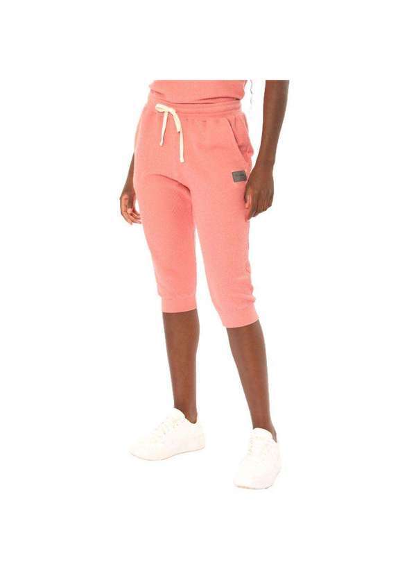 Brohood - Bermuda Saruel Feminina Brohood Moletom com Textura Coral Rosa