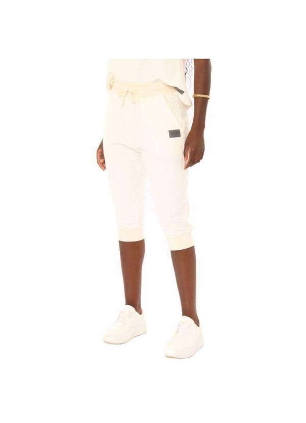 Brohood - Bermuda Saruel Feminina Brohood Moletom com Textura Off-White Bege