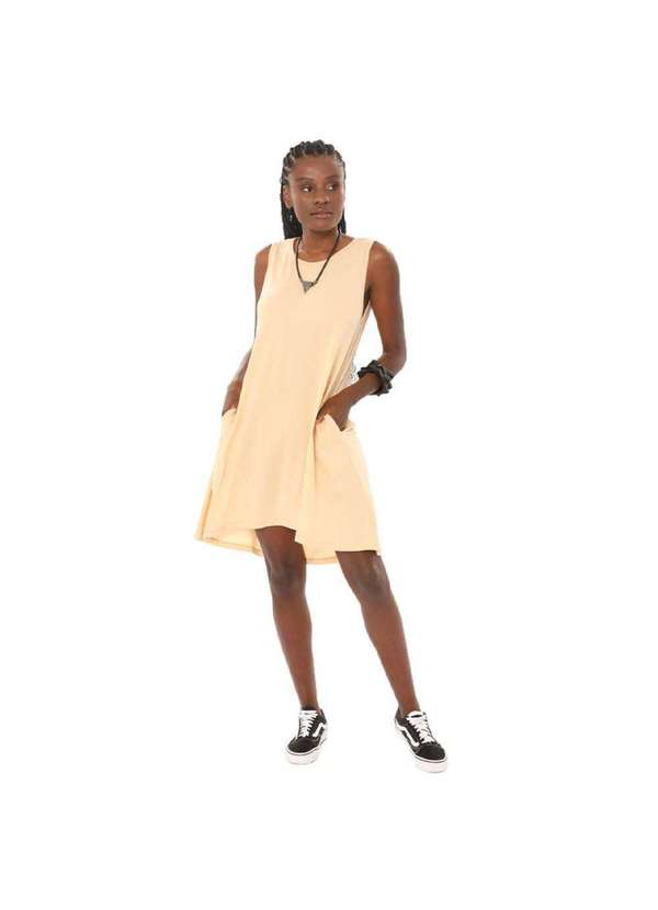 Brohood - Vestido Mullet Crepe Regata Brohood Bege Bege 1