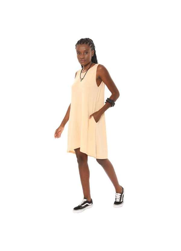 Brohood - Vestido Mullet Crepe Regata Brohood Bege Bege 2