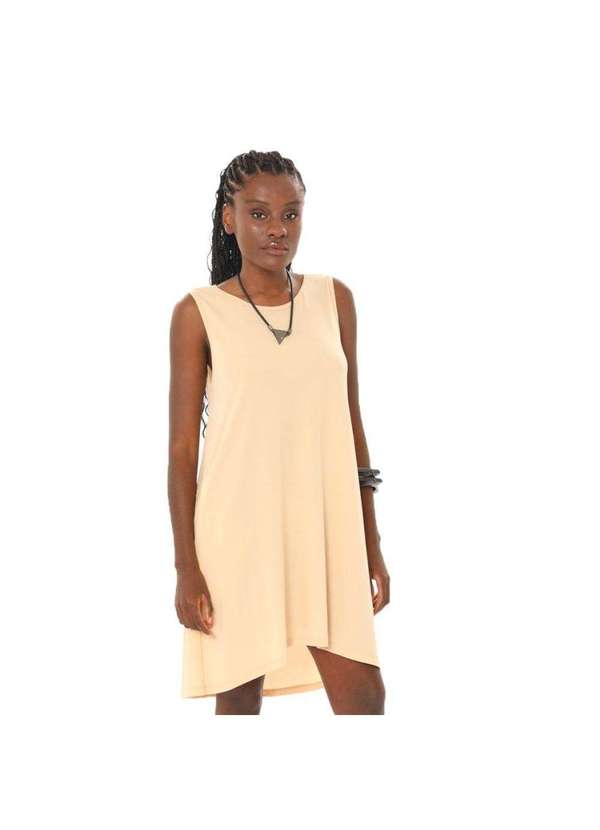 Brohood - Vestido Mullet Crepe Regata Brohood Bege Bege 7