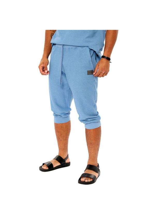 Brohood - Bermuda Saruel Masculina Brohood Moletom com Textura Azul Azul