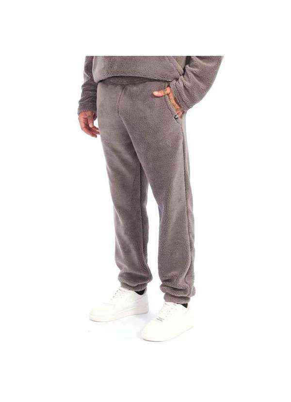 Brohood - Calca Teddy Jogger Brohood Masculina Sherpa Grafite Cinza