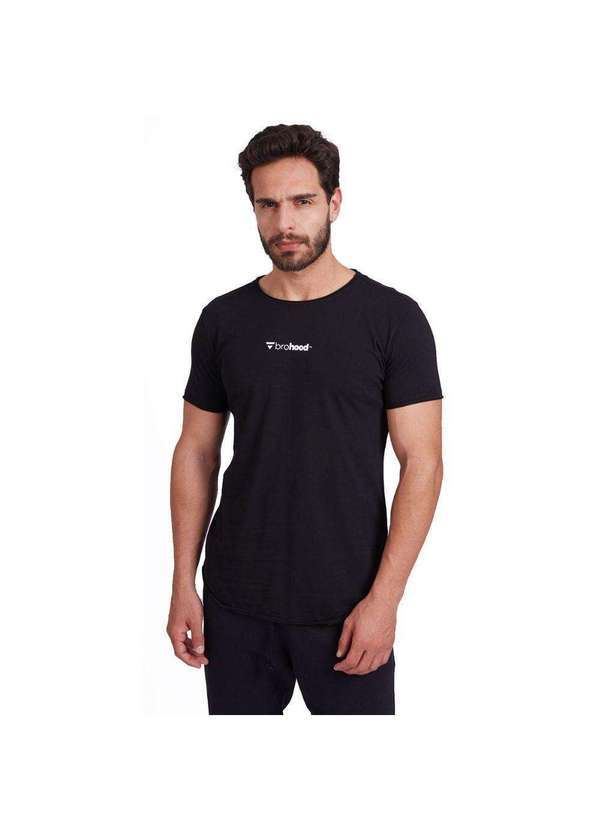 Brohood - Camiseta Longline Brohood Masculina Malha Preta Preto