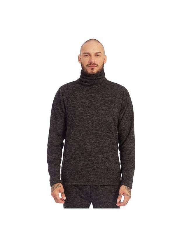 Brohood - Blusa Gola Alta Masculina Brohood Tricot Preto Preto