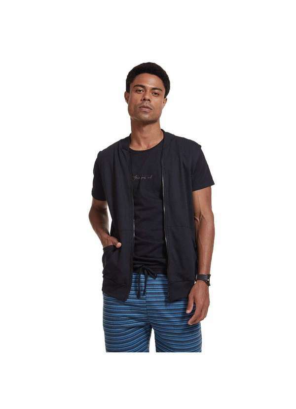 Brohood - Colete Bomber Brohood Moletom com Ziper Preto Preto