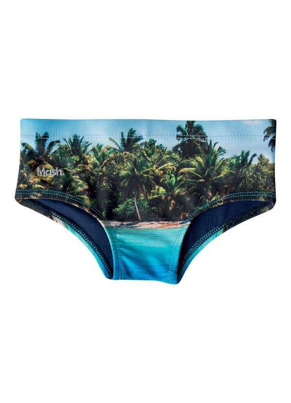 Mash - Sunga Estampada Paisagem Infantil Azul Marinho