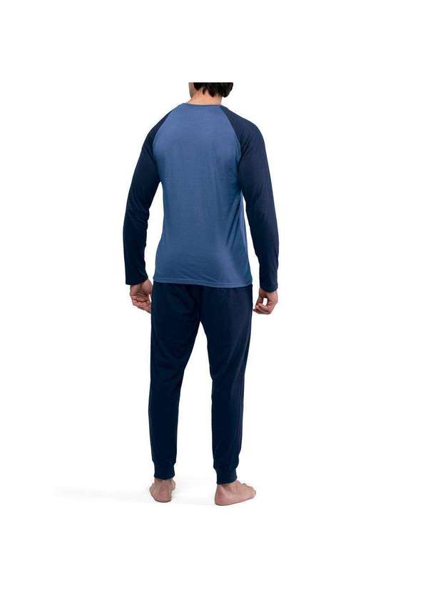 Mash - Pijama Mash Masculino Manga Longa Bolso Azul Jeans Escuro 3