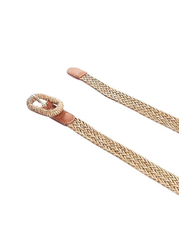 Pixolé - Cinto Fino Feminino Pixolé Tramado Natural Bege 2