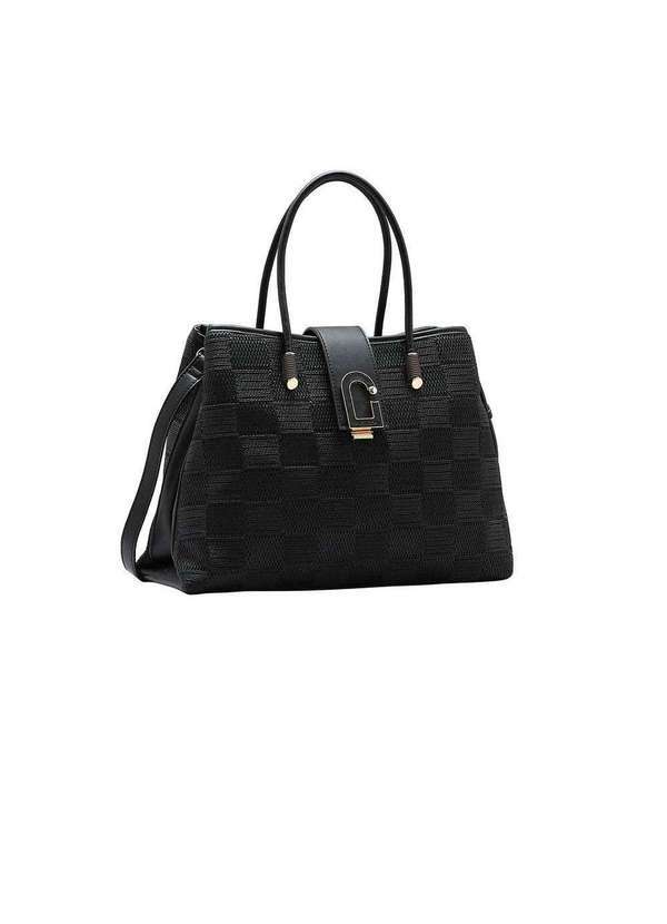 Pixolé - Bolsa de Mão Feminina Chenson Mix Texturas Preto Preto
