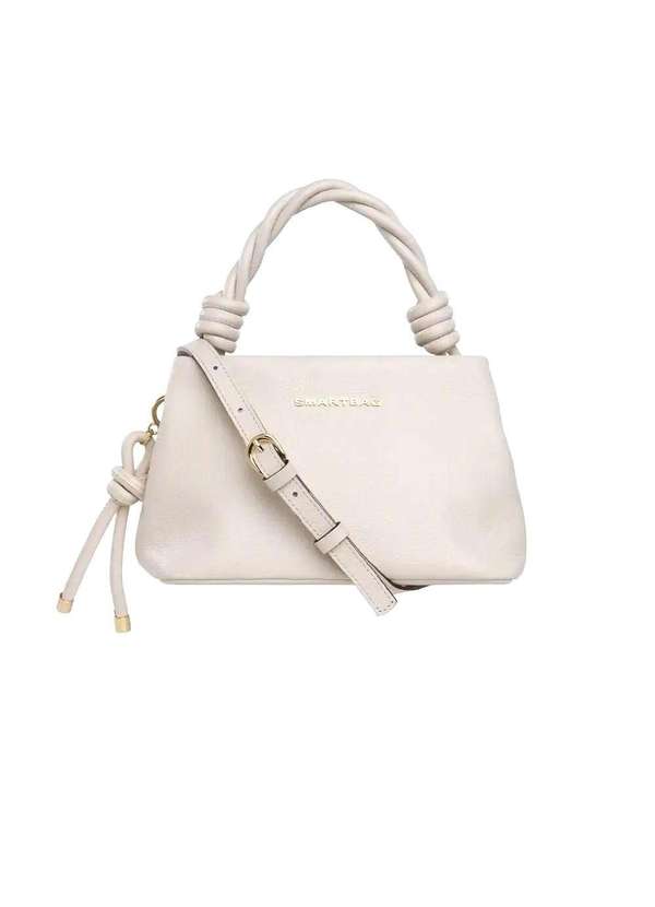 Pixolé - Bolsa de Mão Smart Bag Pequena Couro Marfim Bege