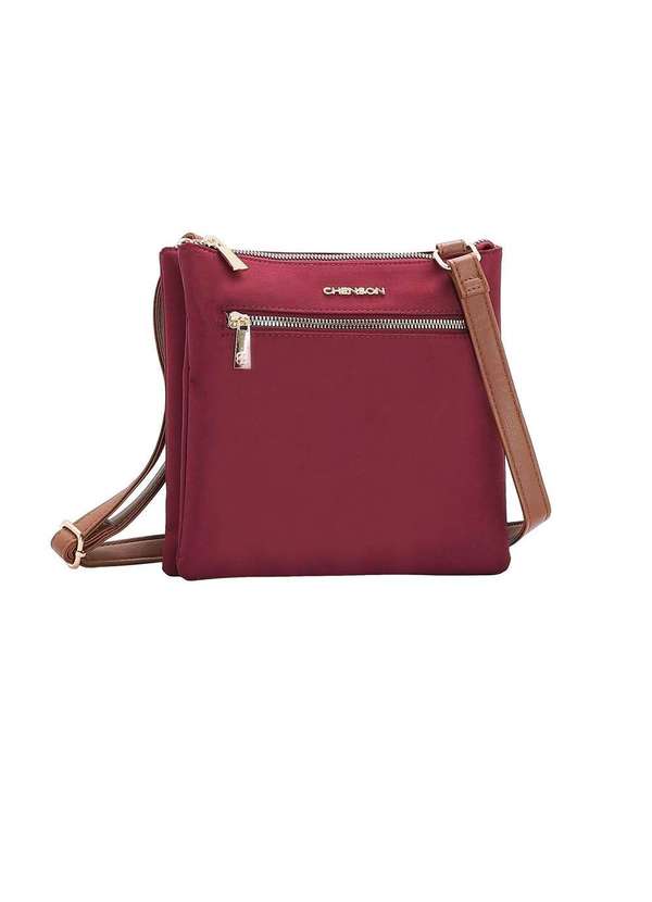 Pixolé - Bolsa Feminina Transversal Chenson Microfiber Vinho Vermelho
