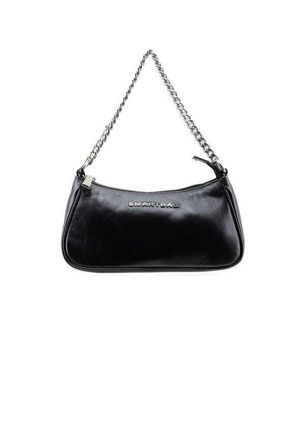 Pixolé - Bolsa Feminina Transversal Smart Bag Couro Preto Preto